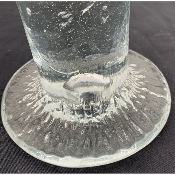 Blenko Art Glass Mushroom Taper Candle Holder Clear Glass 5 " Tall VTG MCM - Picture 5 of 6